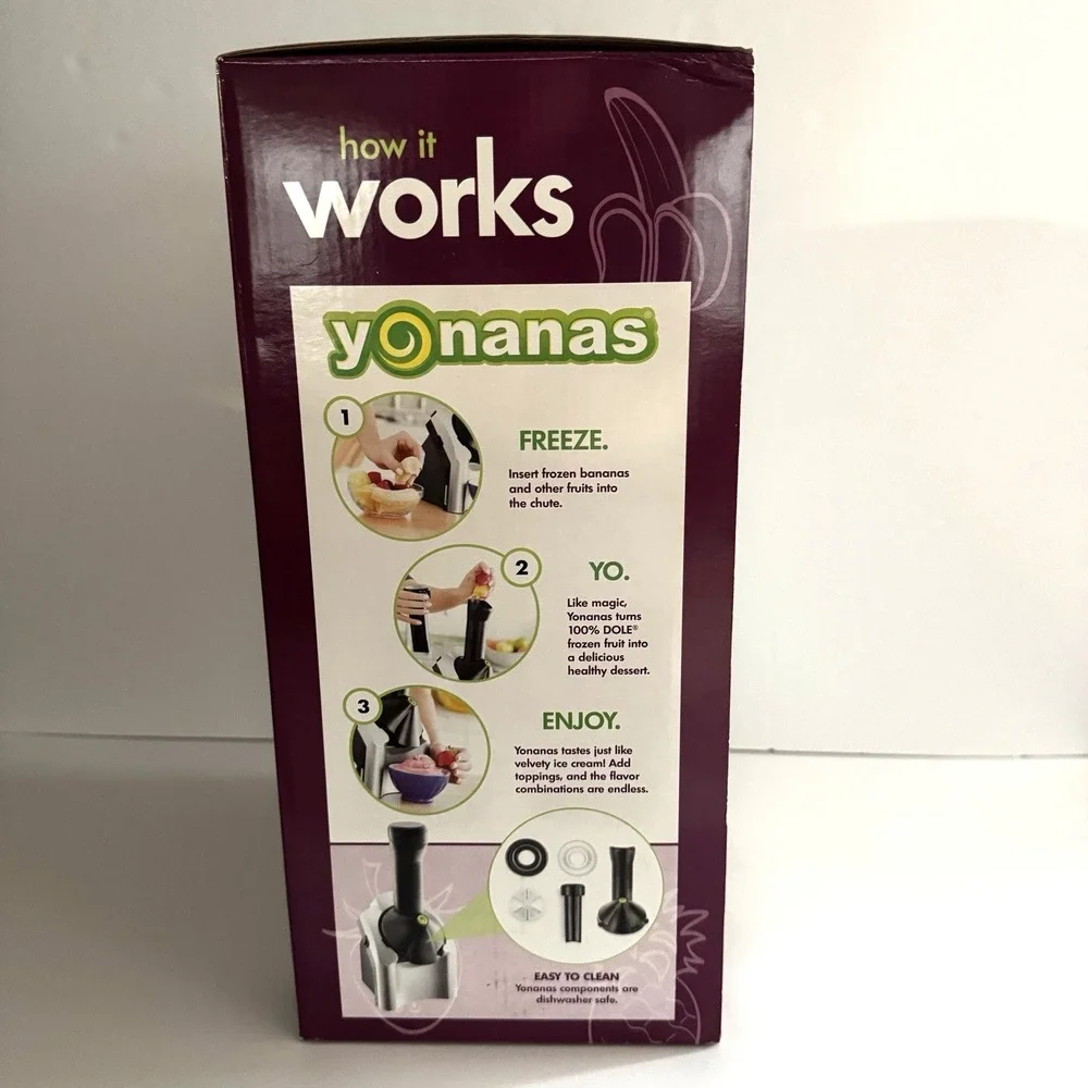 Yonanas Classic Vegan Non-Dairy Frozen Fruit Soft Serve‎ Dessert Maker Purple